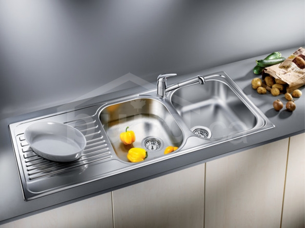 drop in double kitchen sink with drainboard